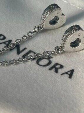 Pandora Sparkling Arc of Love Safety Chain Charm